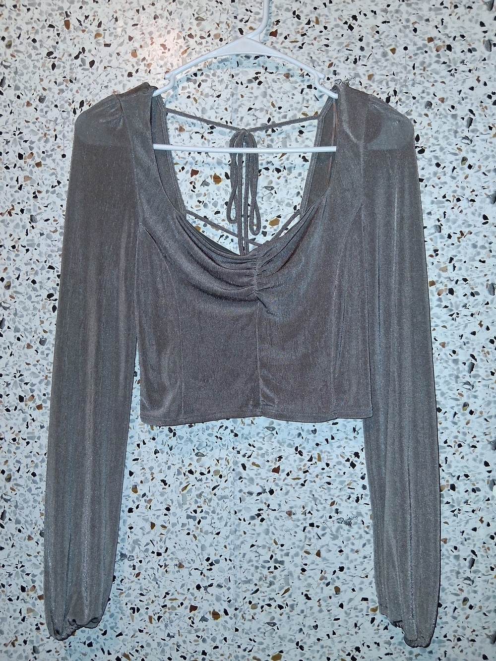 Urban Romantics Long Sleeve Crop Top Size Medium Mauve